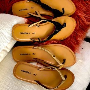 Two pair of women’s O’Neill flip-flops